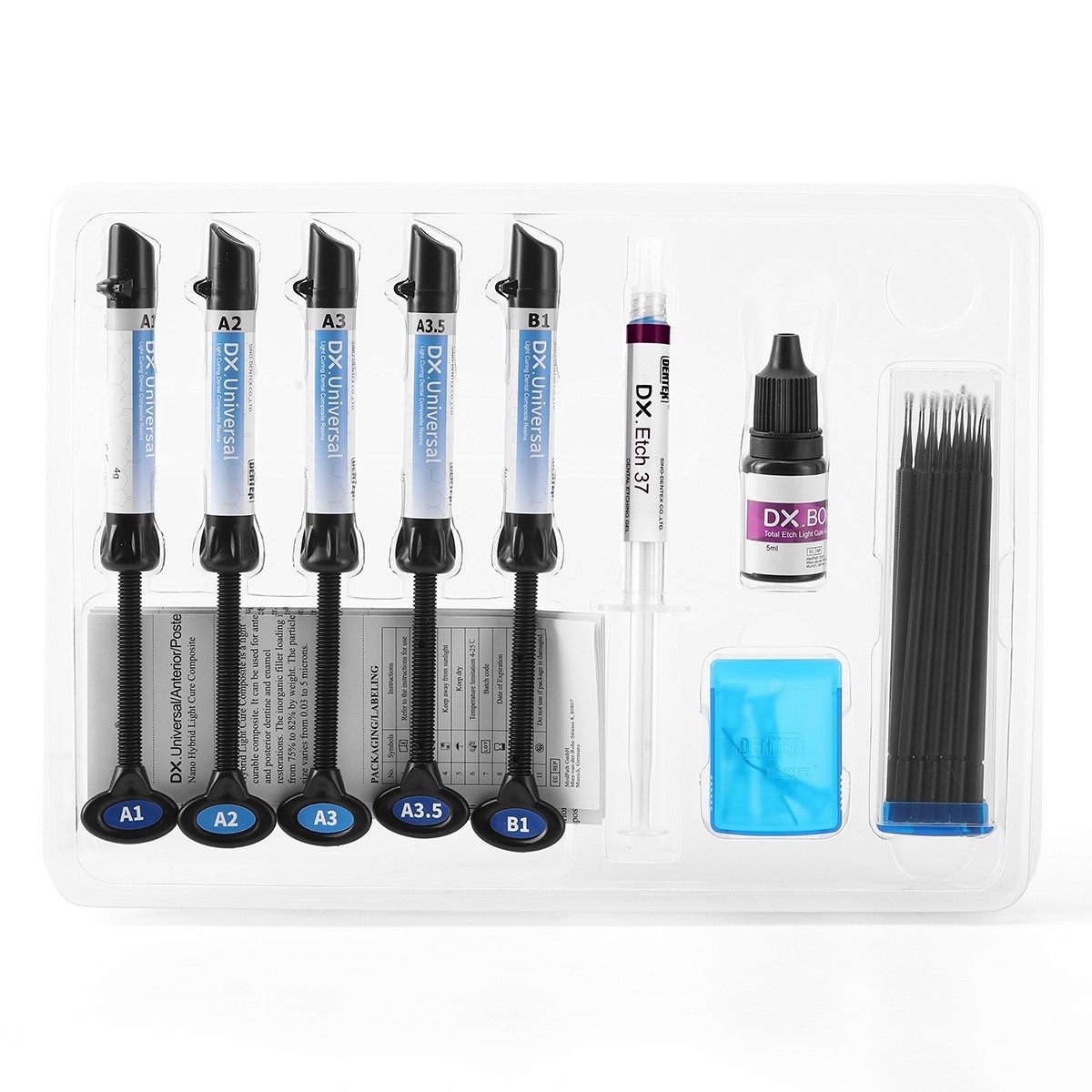 DENTEX Dental Light Cure Composite Resin Syringe Kit Shade A1 A2 A3 A3.5 B1