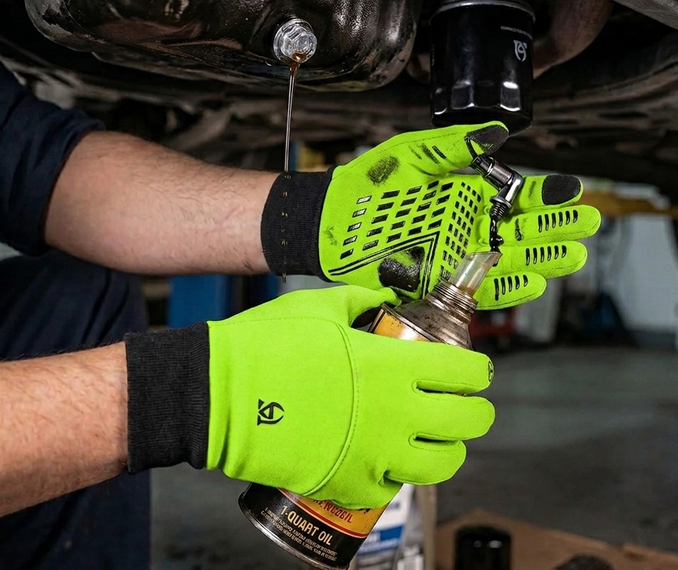 Work Gloves Mens Touchscreen Heavy Duty Mechanic Gardening Safety Plumber Gloves