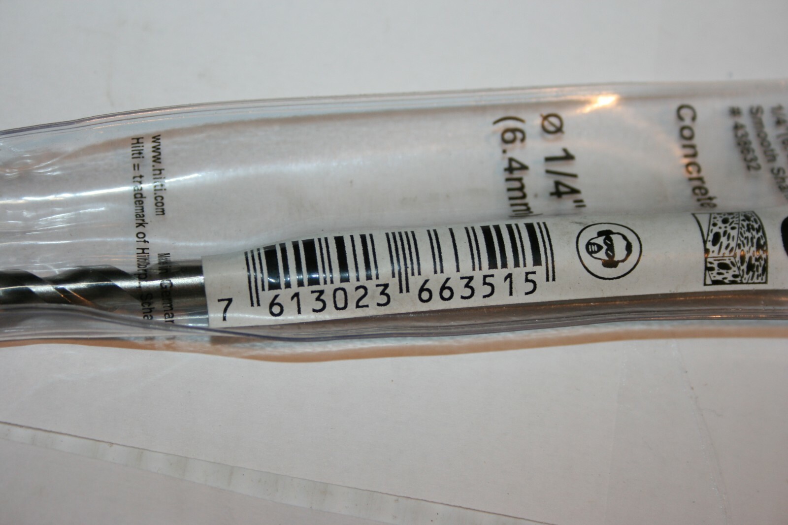 HILTI CONCRETE Drill bit KC II+ 1/4″ (6.4MM) Smooth Shank Anchor Systems