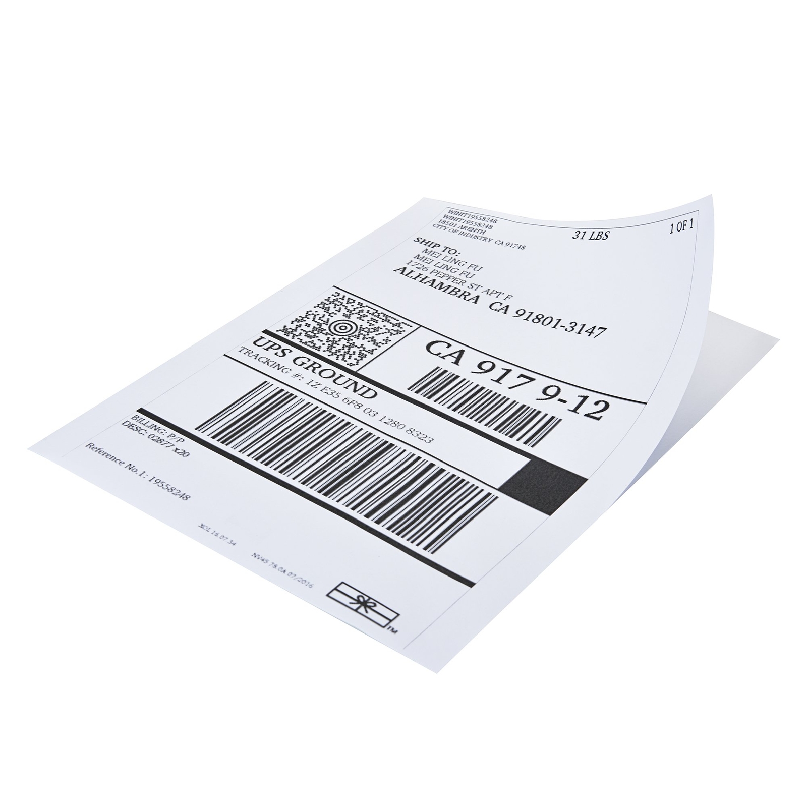 50 – 1000 Half Sheet 8.5 x 5.5 Shipping Labels 2 Per Sheet Self Adhesive Paper