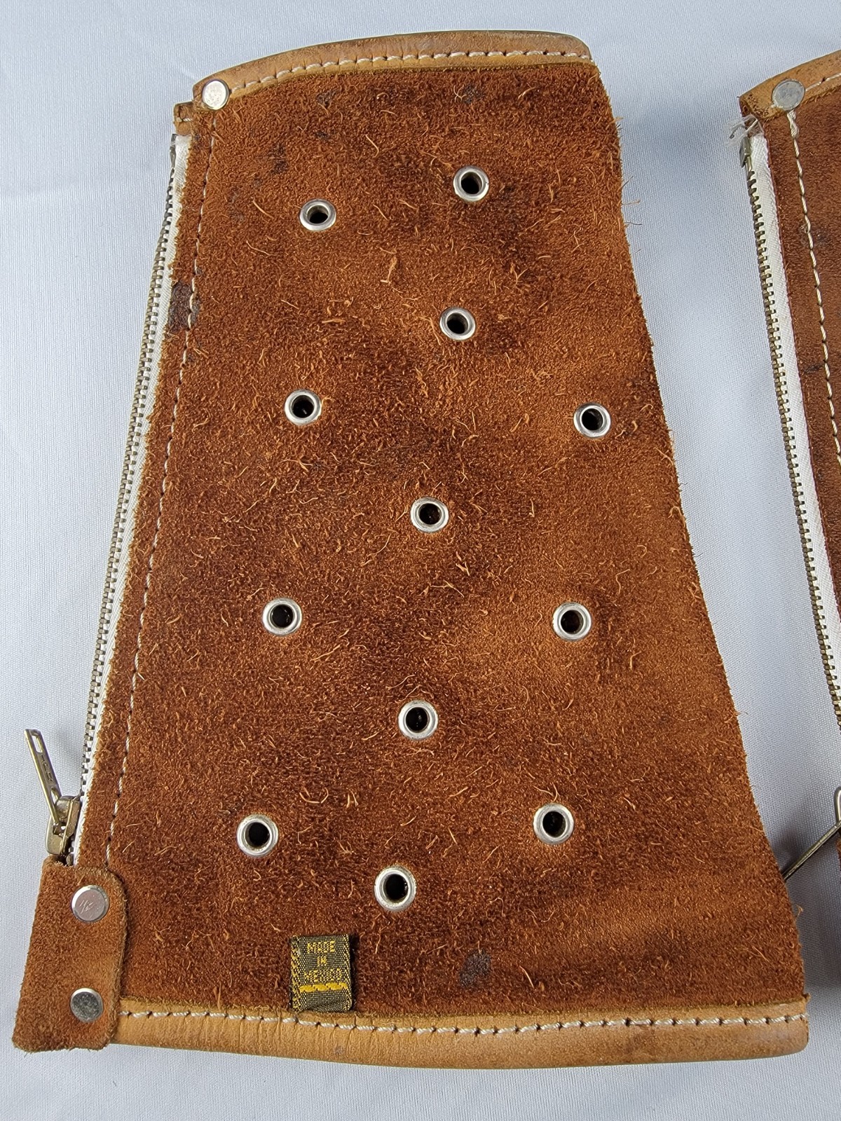 Vintage Leather Glassblowing Arm Guards Pair Suede Heat Shields Made in Mexico