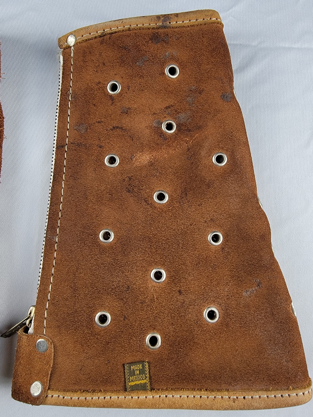 Vintage Leather Glassblowing Arm Guards Pair Suede Heat Shields Made in Mexico