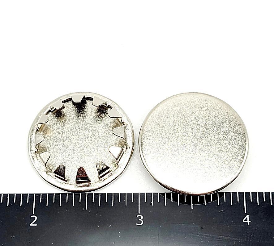 7/8” Metal Snap in Panel Plugs Bright Nickel Plated Steel Hole Cover .875 Silver