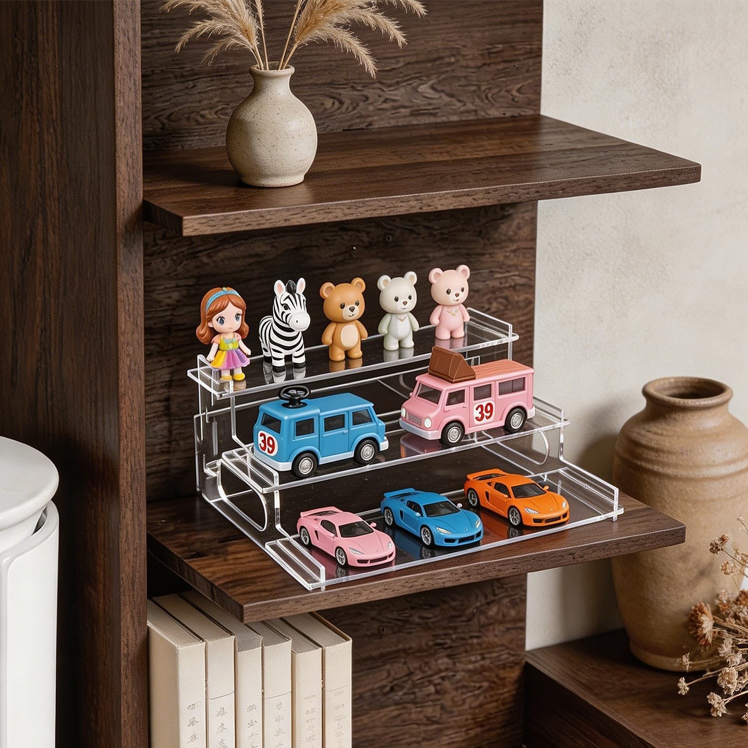 Clear Acrylic Display Risers – 3-Tier Shelf Stand for Cupcakes, Perfume, Figu…