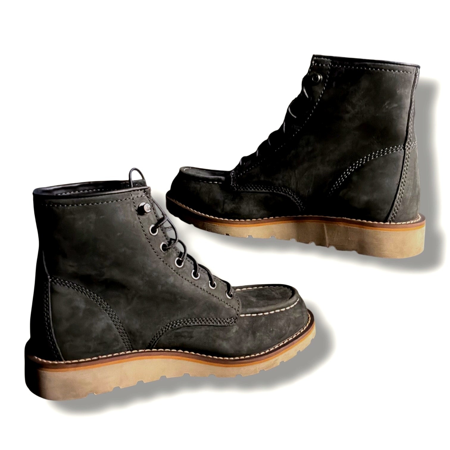 Women’s 8M Carhartt 6″ Soft Moc Toe Wedge Boot, Dark Grey Leather Safety Boots