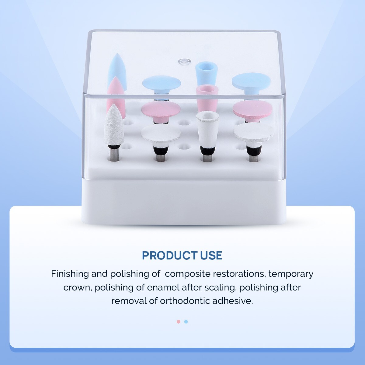 Dental Composite Polishing Burs Kit RA Silicone Polisher 2.35mm for Contra Angle