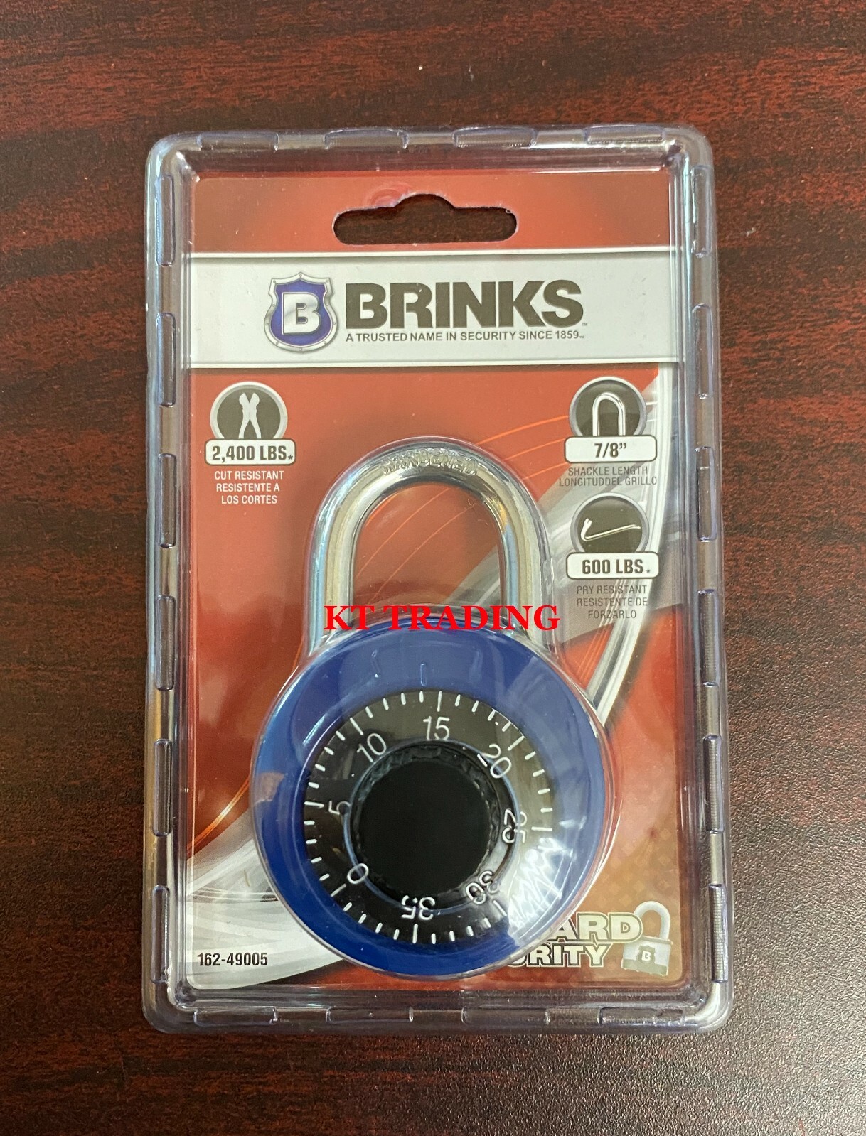 BRINKS ~ CUT & PRY RESISTANT Hardened Steel Security Dial Combination Padlock