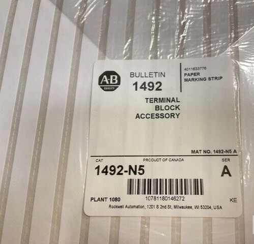 Rockwell Automation, ALLEN BRADLEY 1492-N5, Marking Strip Sheets, Terminal Block