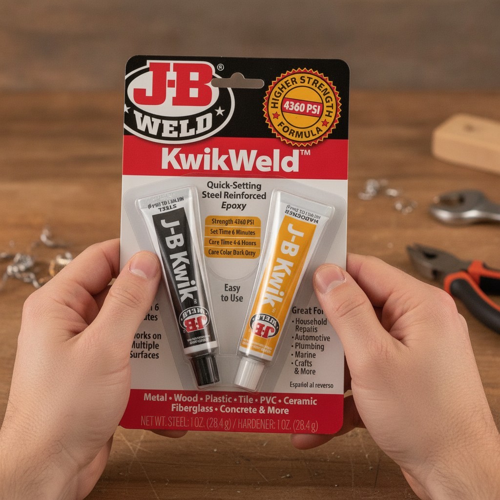 KwikWeld 2 oz Dark Grey Quick-Setting Epoxy | Steel Reinforced for DIY Repairs