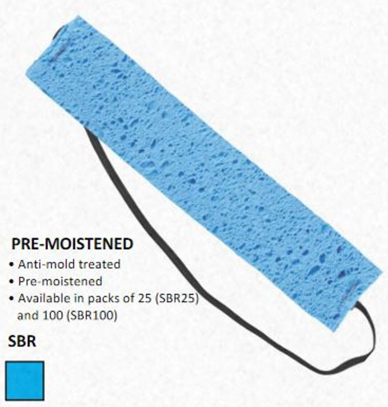 100- SBR100 Traditional Absorbent Disposable Cellulose Sponge Cooling Sweatbands