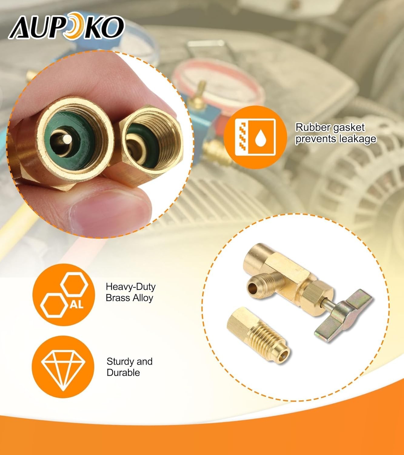 R1234YF Self-Sealing Can Tap with R134A Tank Adapter, 1/2’’ to 1/2 inches