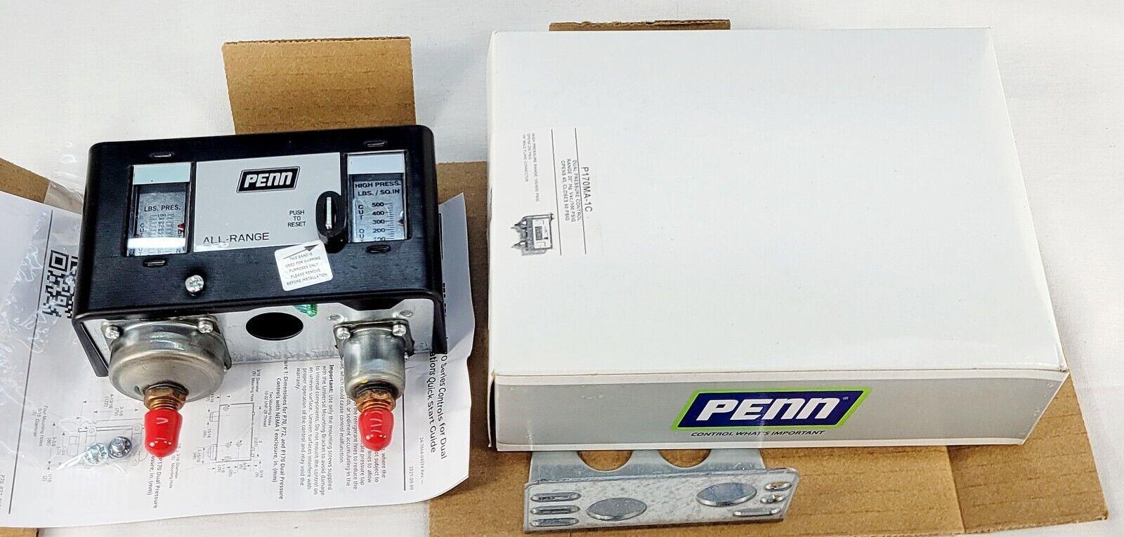Johnson Controls P170MA-1C Dual Pressure Control SPST w/ Manual Reset LS 20-100