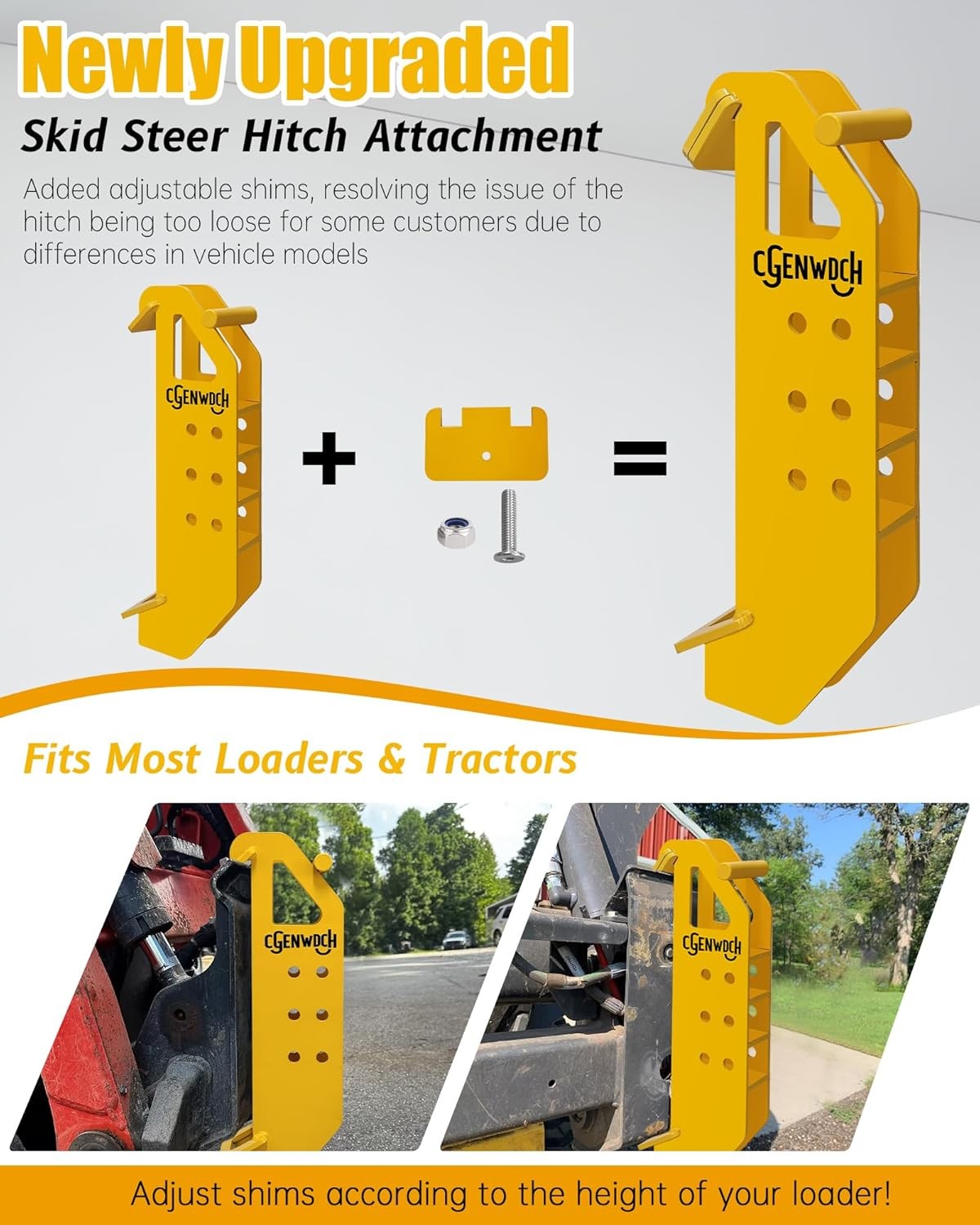 New Upgrade Hitch Attachment for Skid Steer, 5000/20000 lbs Load Capacity