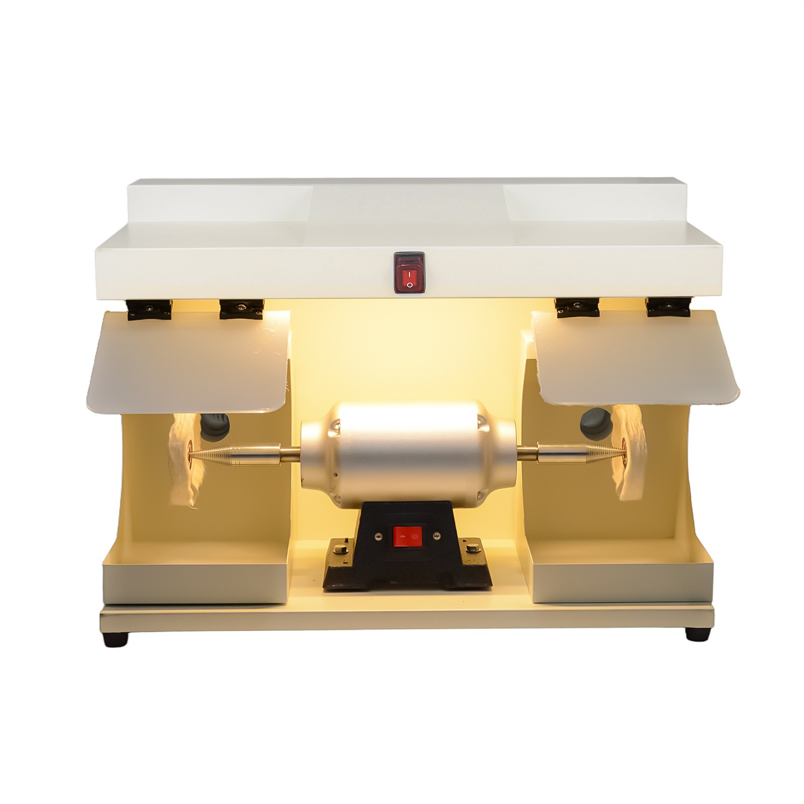 Dental Lab 550W Polishing Lathe Machine 2800rpm with LED Light 2 Big Covers USA