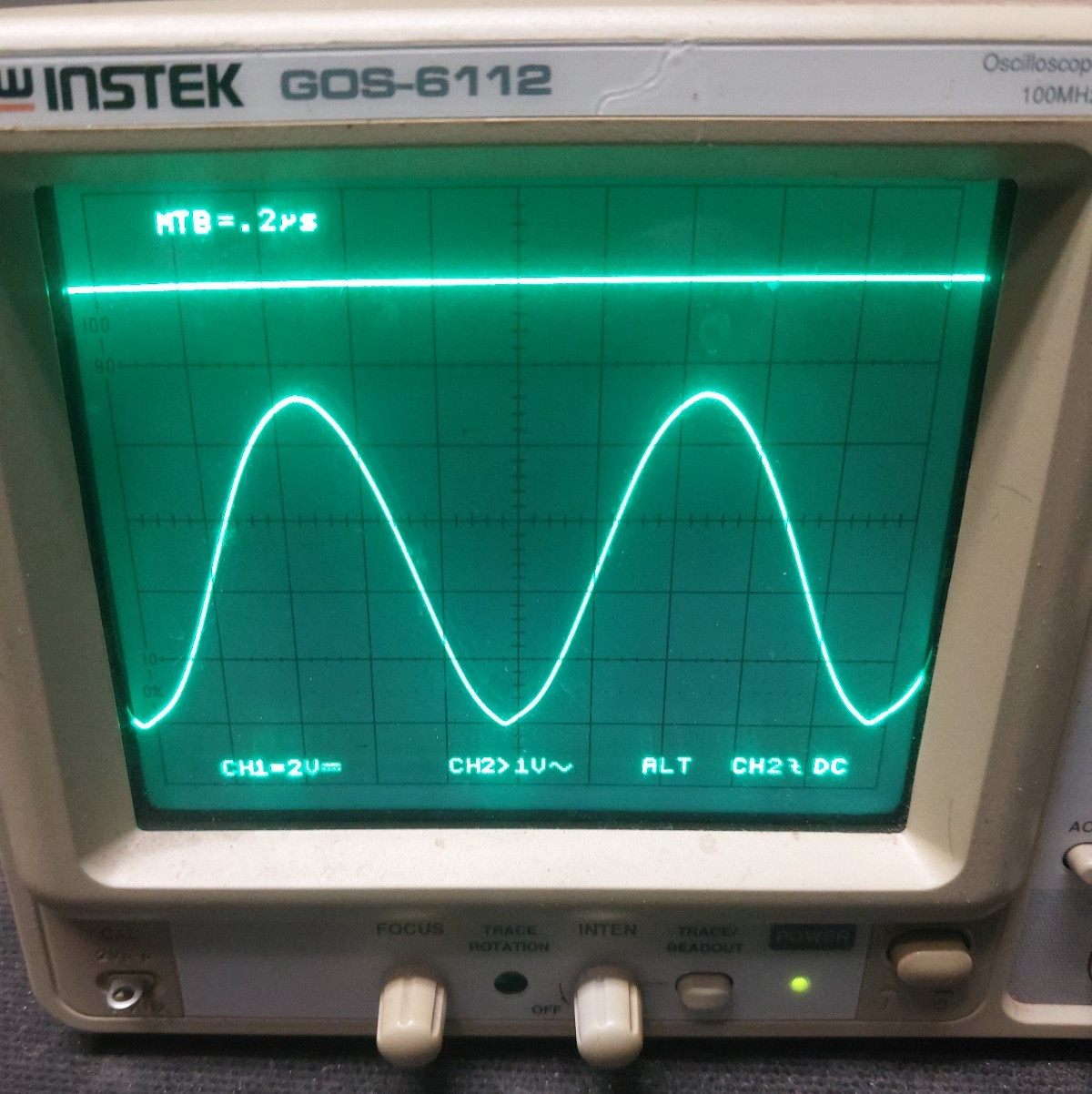 GW Instek GOS-6112 Oscilloscope 100MHz Dual Channel