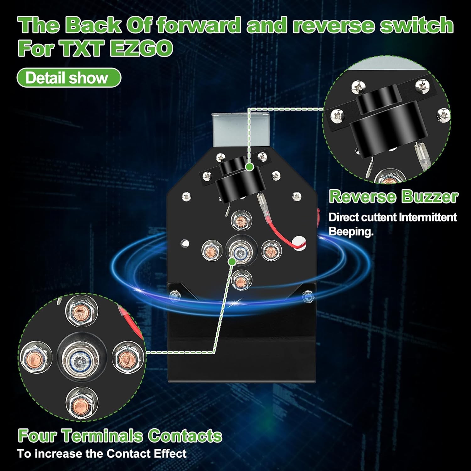 Forward/Reverse Switch Assembly for EZGO TXT Golf Cart 1994+ Black OEM