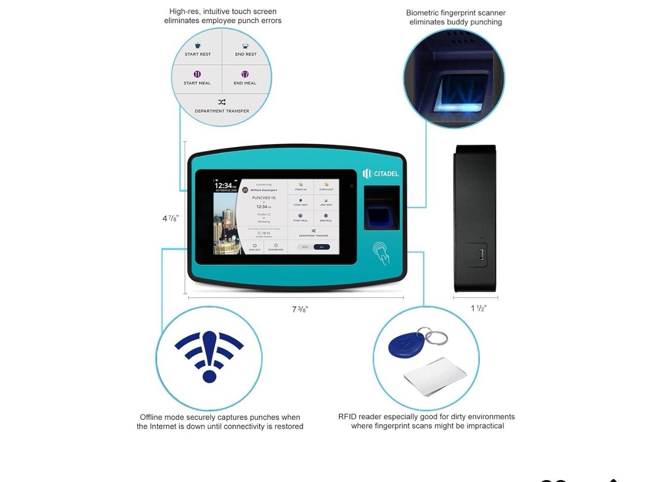 Brand New Citadel GT2000 Biometric Fingerprint Time Clock | Employee Attendance