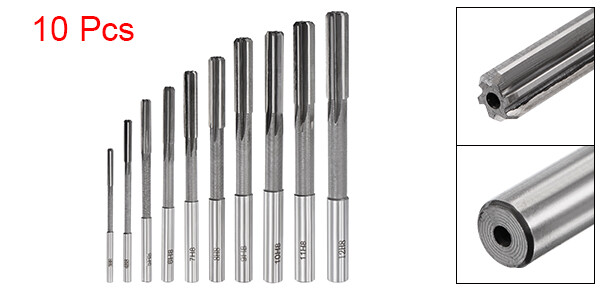 10pcs Chucking Reamer Set H8 Lathe Machine Reamer Straight Flute 3mm-12mm