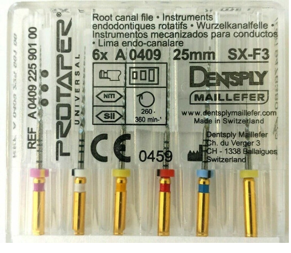 DENTSPLY Endodontic Rotary Retreatment Files ProTaper Universal NiTi By Dentsply