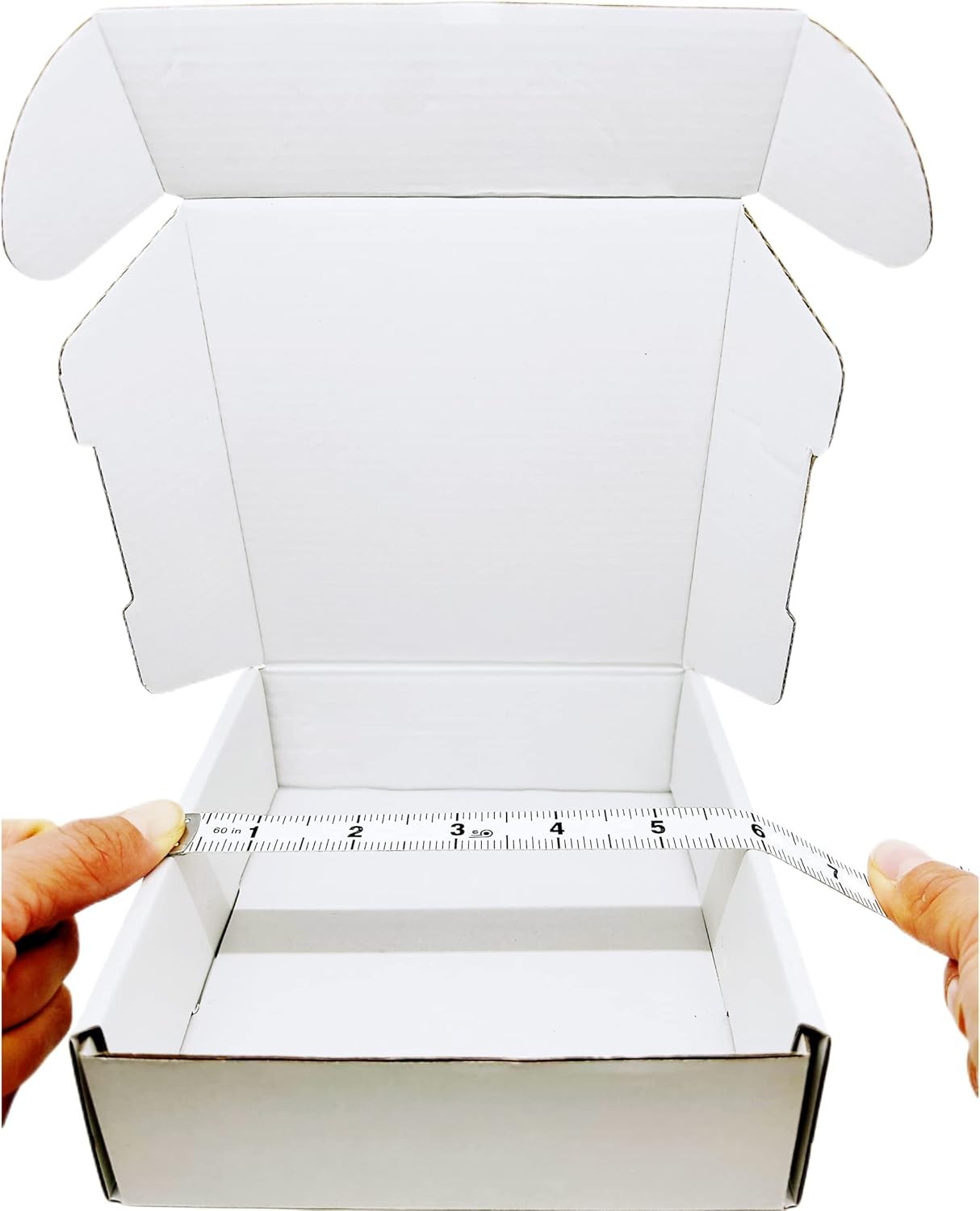 6x6x2 Inch White Corrugated Shipping Boxes, 50 Pack Recyclable Mailers