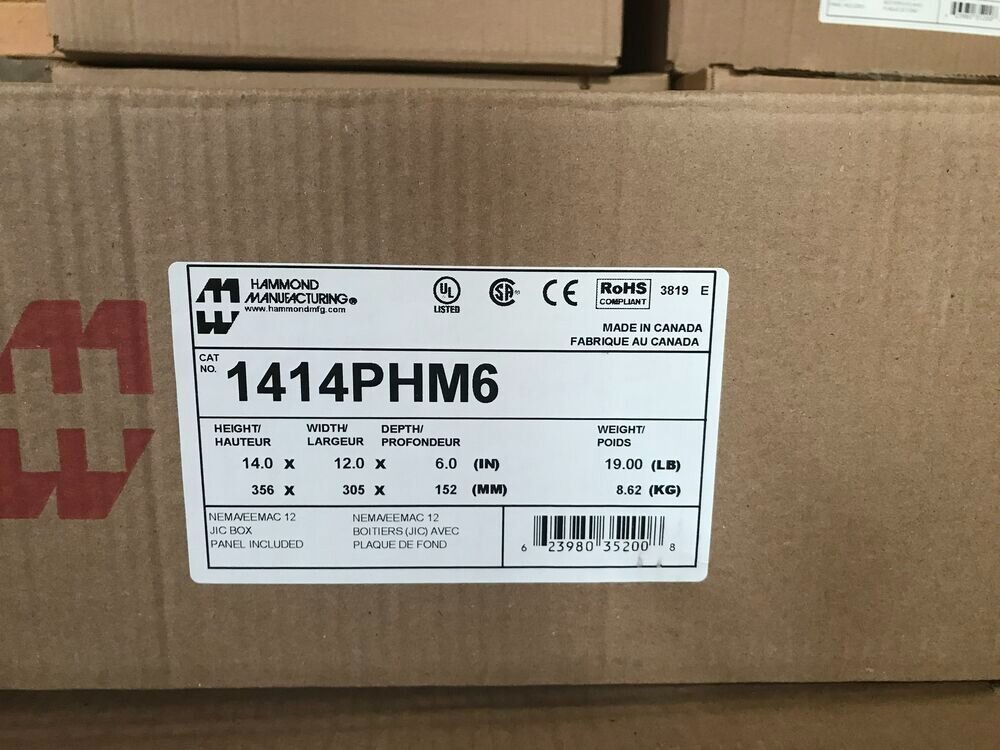 HAMMOND 1414PHM6 JIC Box Panel Included
