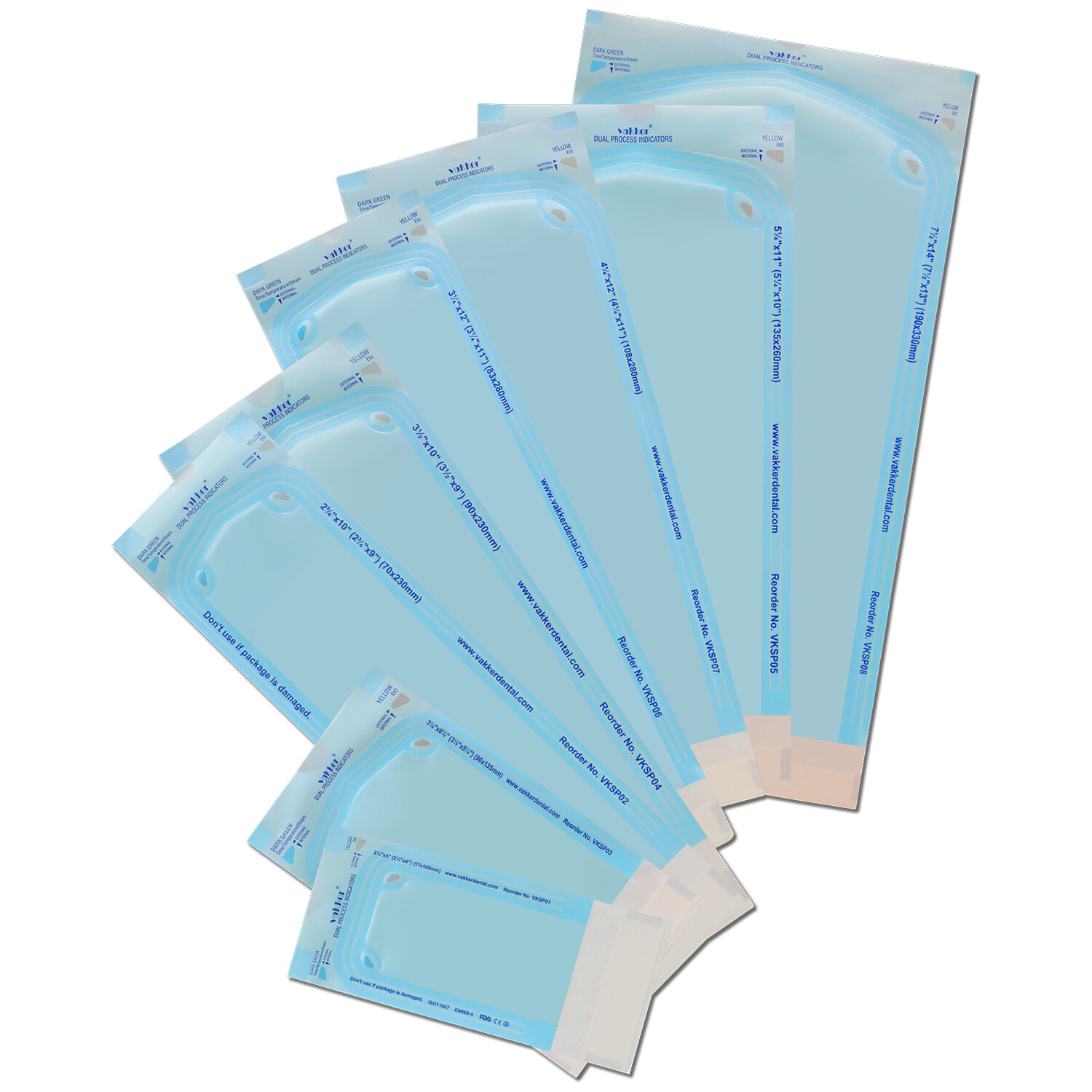 200PC 7.5″ x 14″ Self Sealing Sterilization Pouches Autoclave, Sterilizer Bag