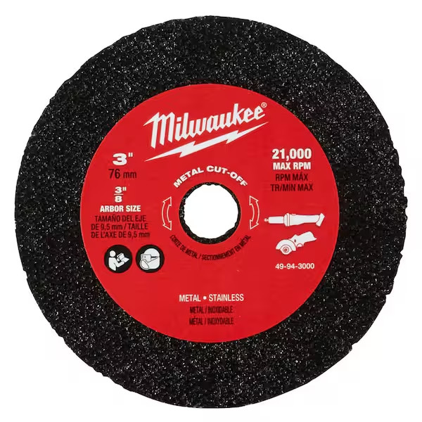 3 in. Milwaukee Metal Cut Off Wheel Angle Grinder Saw Blade Cutter Disc (3 pack)