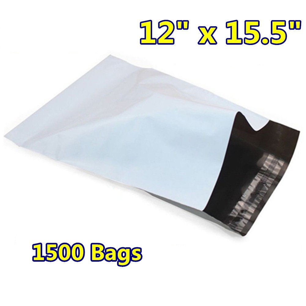 1500 12 x 15.5 Poly Mailers Shipping Envelopes Plastic Self Sealing Mailing Bags