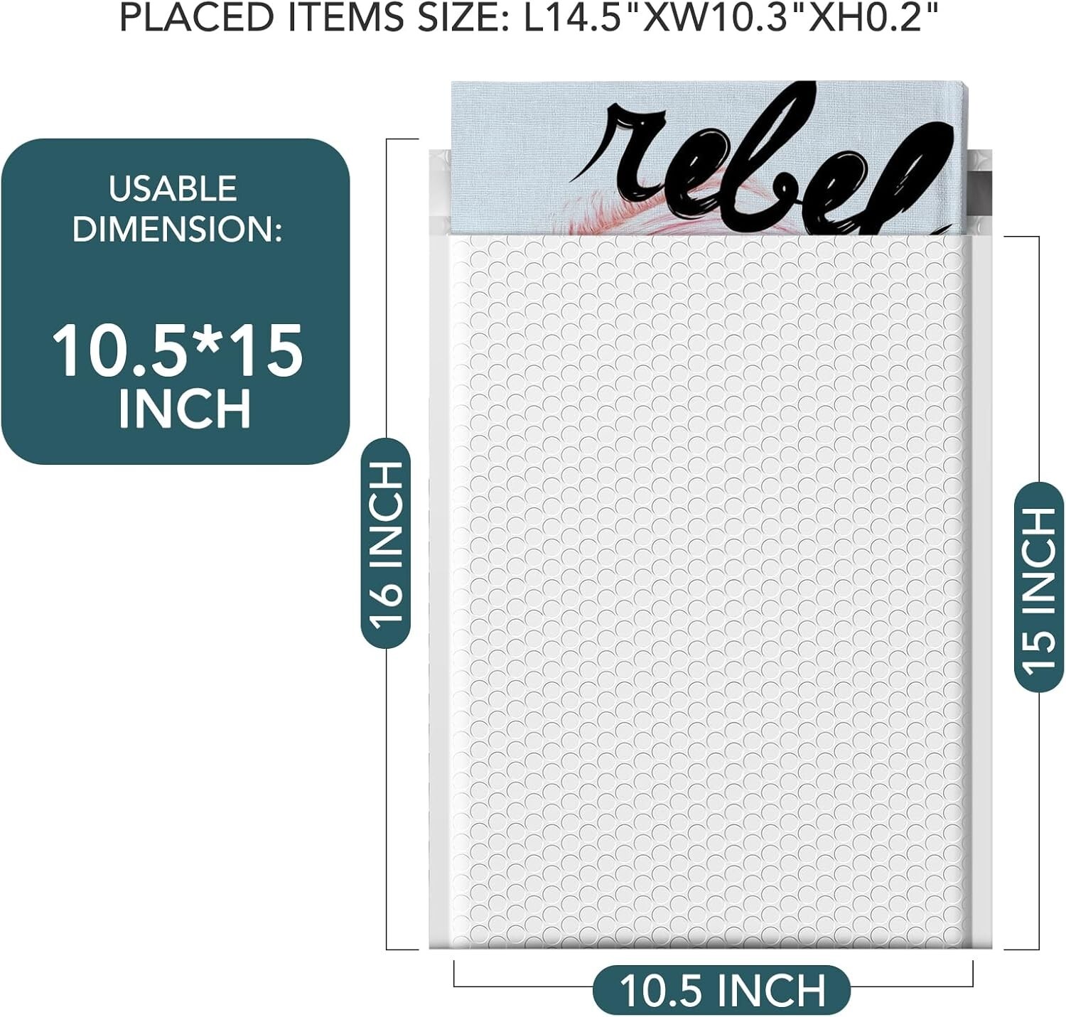 Bubble Mailers10.5×16 500pack Large Padded Envelopes 10.5×15 Mailing Bags White