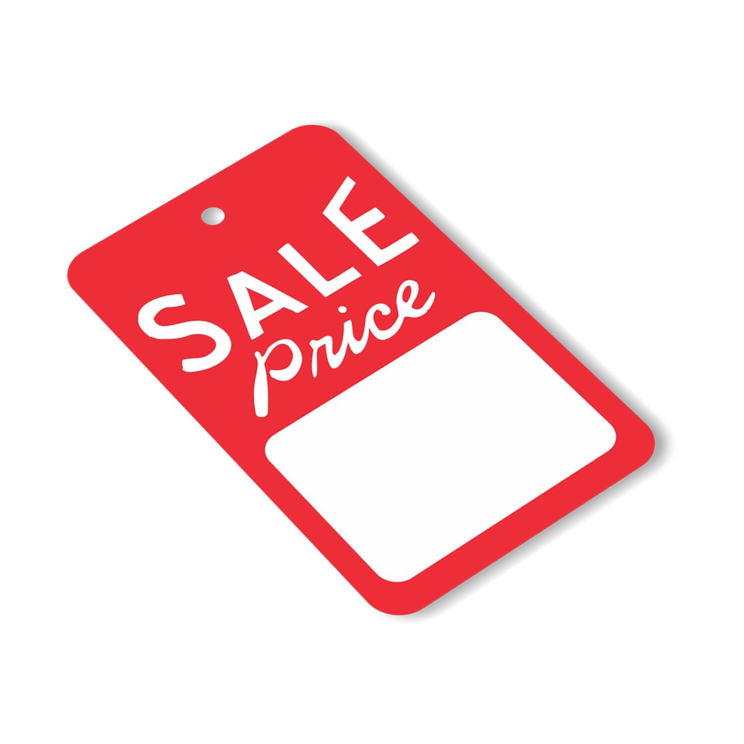 1000 Pack Sale Price Tags Unstrung 1.75×2.875 Inch Red White Retail Supply