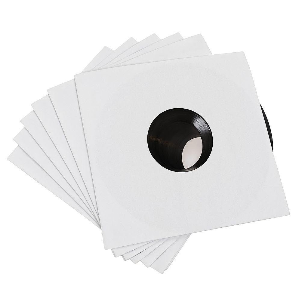100 – Pack White Paper Vinyl 45 RPM Record Inner Sleeves 7-Inch LP Album