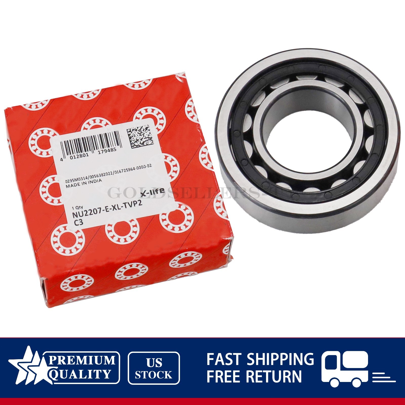 Cylindrical Roller Bearing Fits For FAG NU2207 E XL TVP2 C3 35x72x23mm