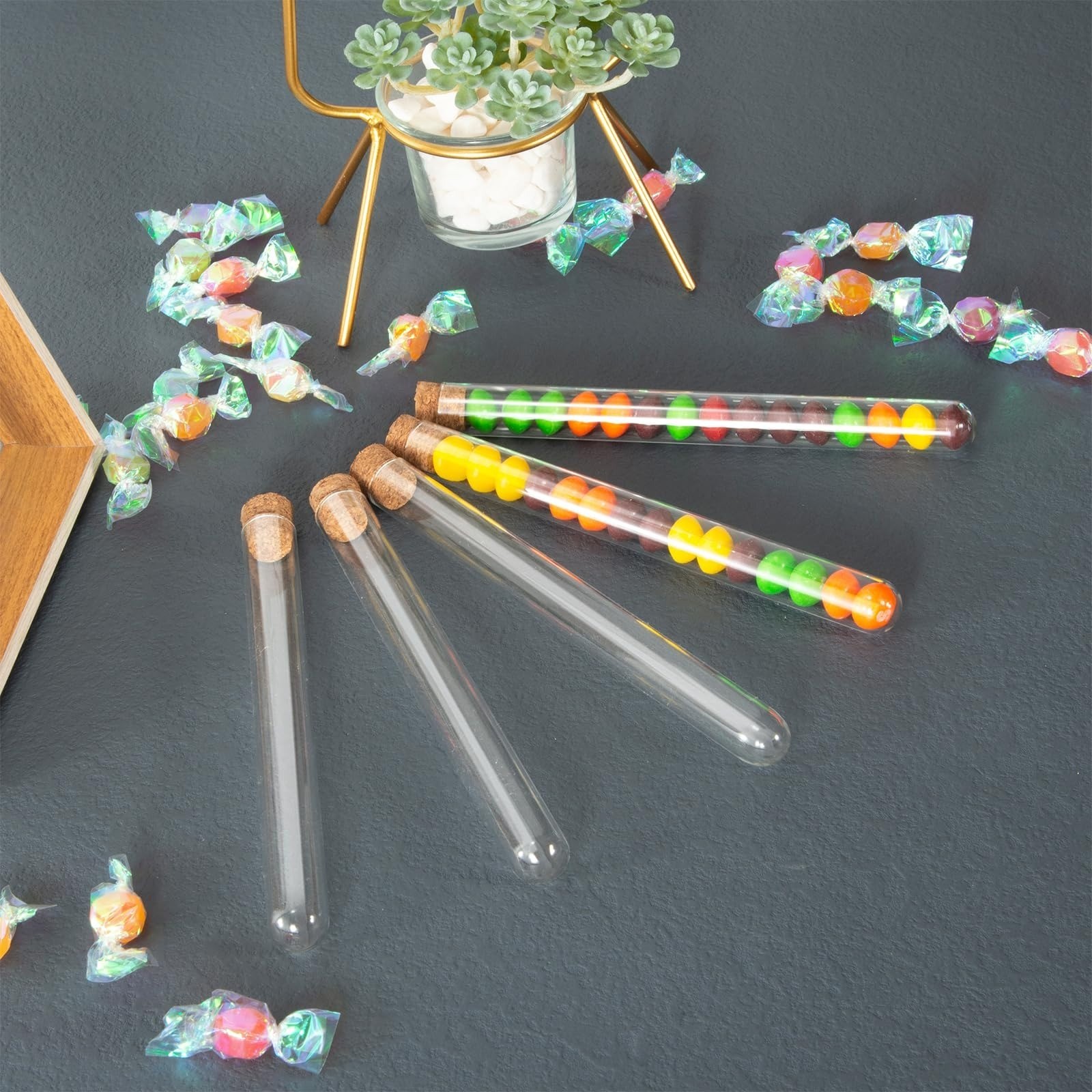 30pcs 20ml Glass Test Tubes with Cork Stoppers for Experiments and Plants