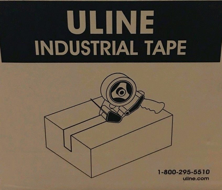 (6) ULINE S-423 Industrial 2″ x 110yds Packing Tape Rolls & (1) H-150 Dispenser