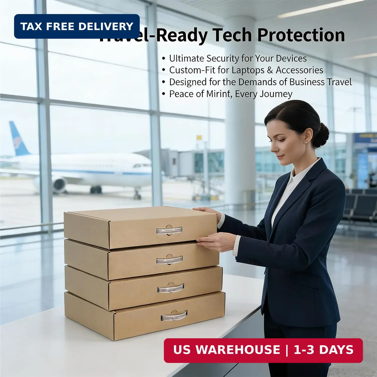 Laptop Shipping Box with Protection Foam for 11-17 Inch Notebook, Cardboard Lapt
