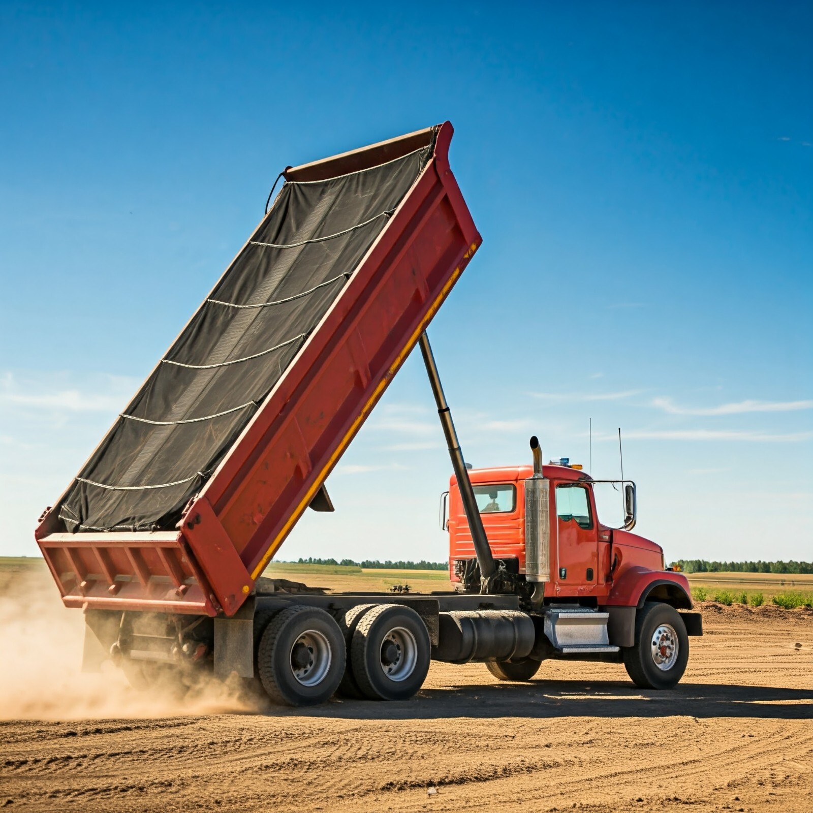 Heavy-Duty Dump Truck Mesh Tarp – Double Pocket Reinforced XTRA STRONG USA MADE