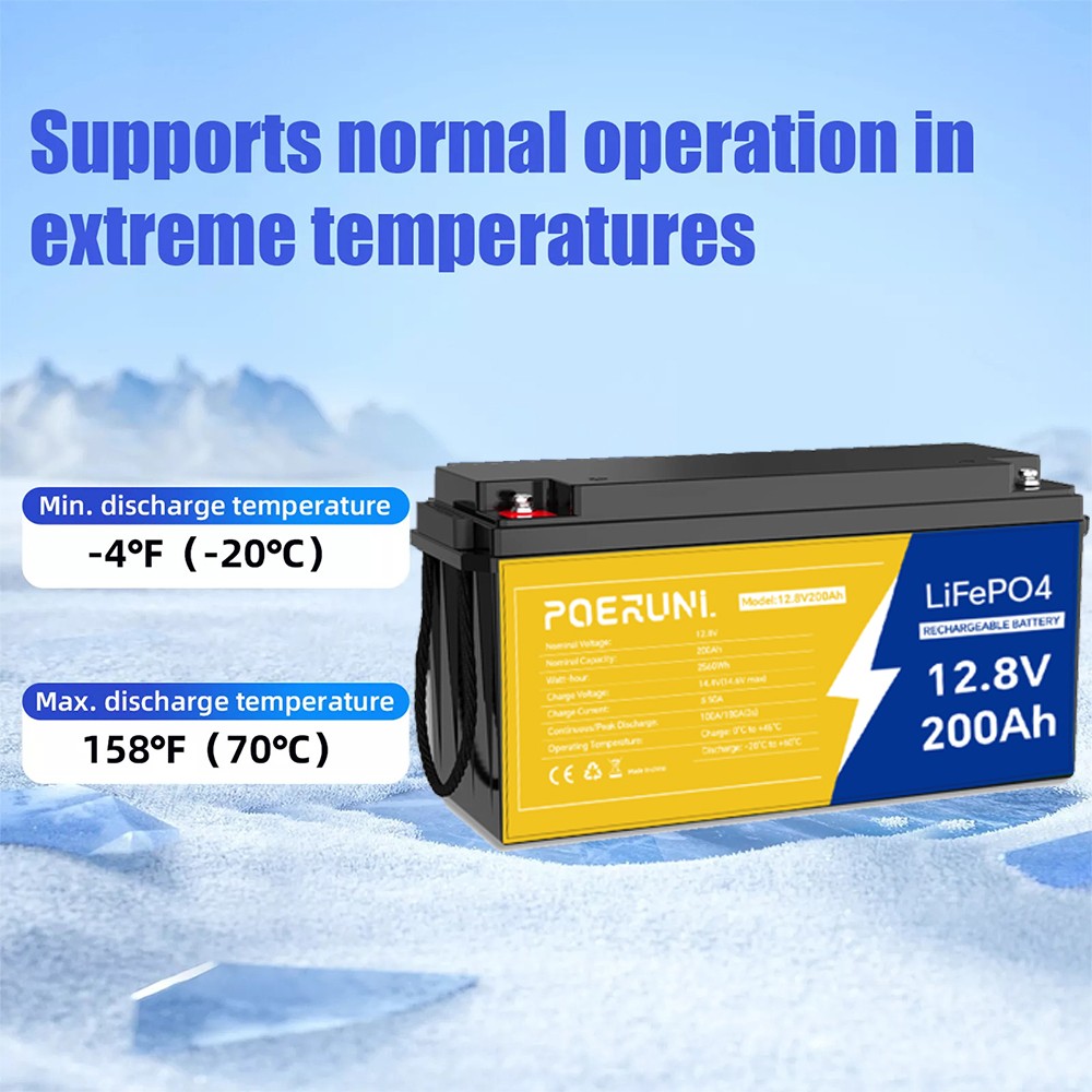 12V 300AH LiFePO4 Lithium Battery Built-in BMS Deep Cycle for Solar RV Off-grid