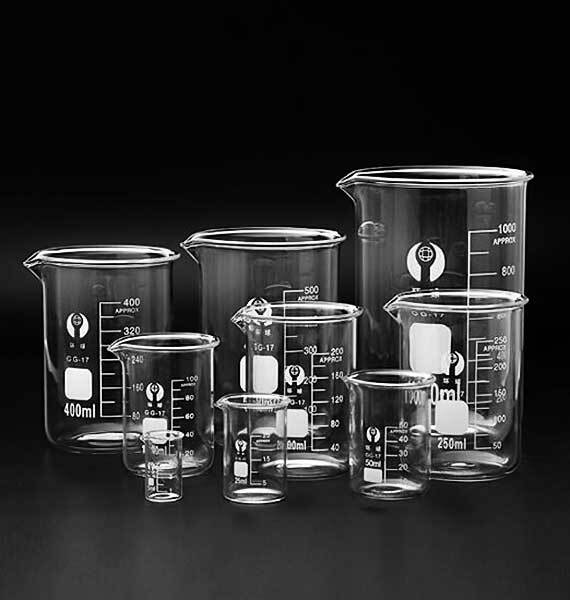 5ml-3000ml Lab Chemistry Borosilicate Glass Beaker Glassware w/ Handle Measuring