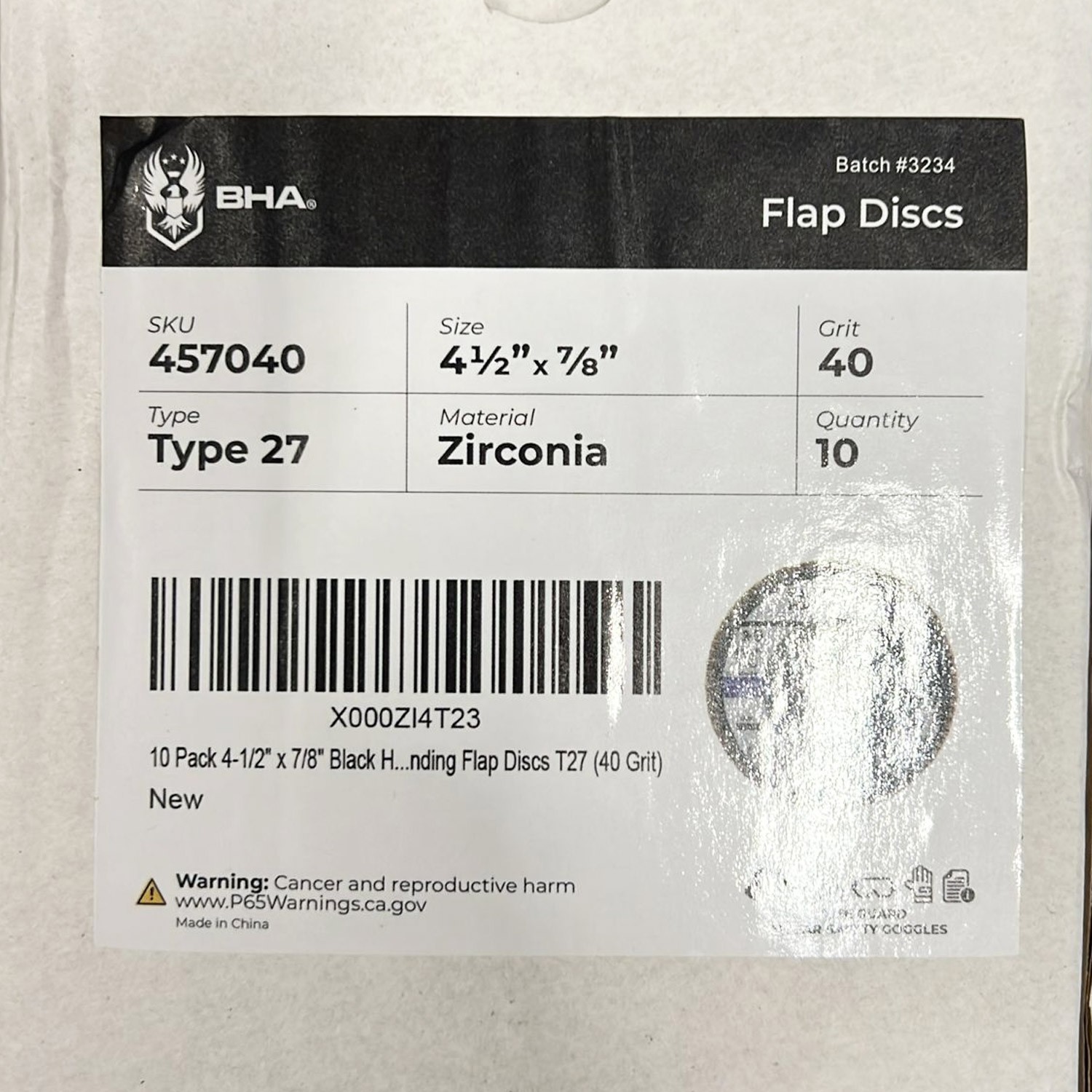 100 Pack 4.5″ x 7/8″ Black Hawk 40 Grit Zirconia Flap Disc Grinding Wheels T27