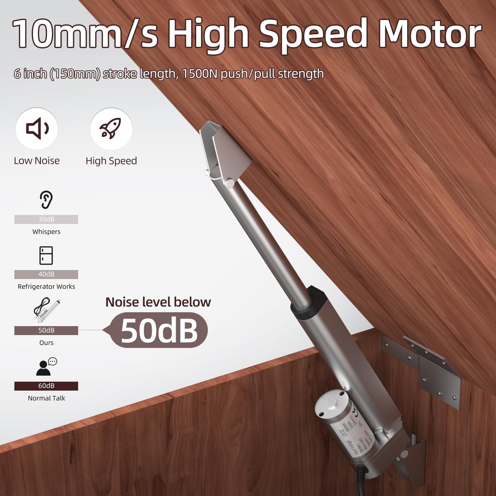 1500N Linear Actuator, 100/150/200/250/300/450 mm DC 12 V Electric Cylinder