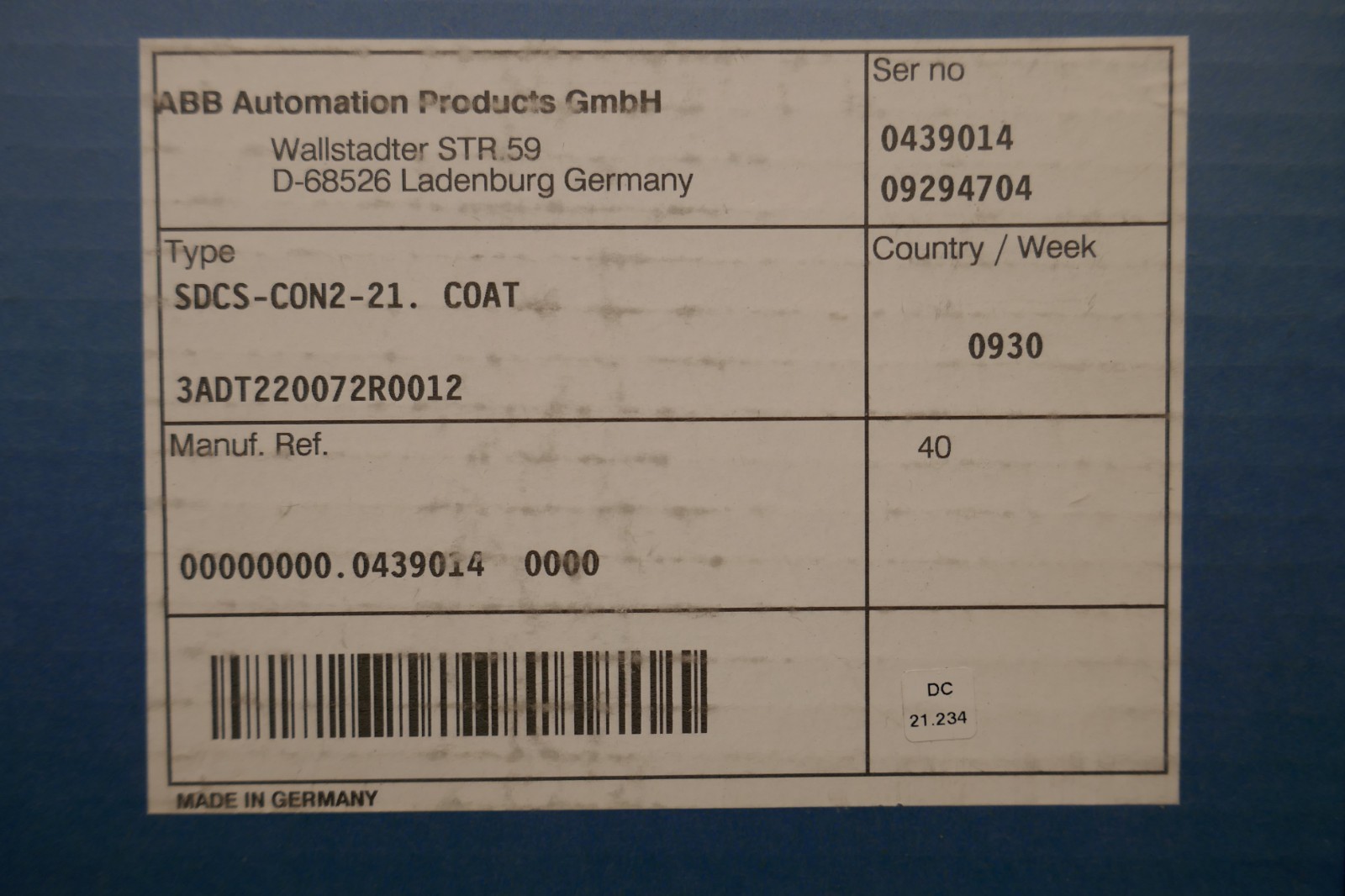 ABB SDCS-CON2-21. COAT