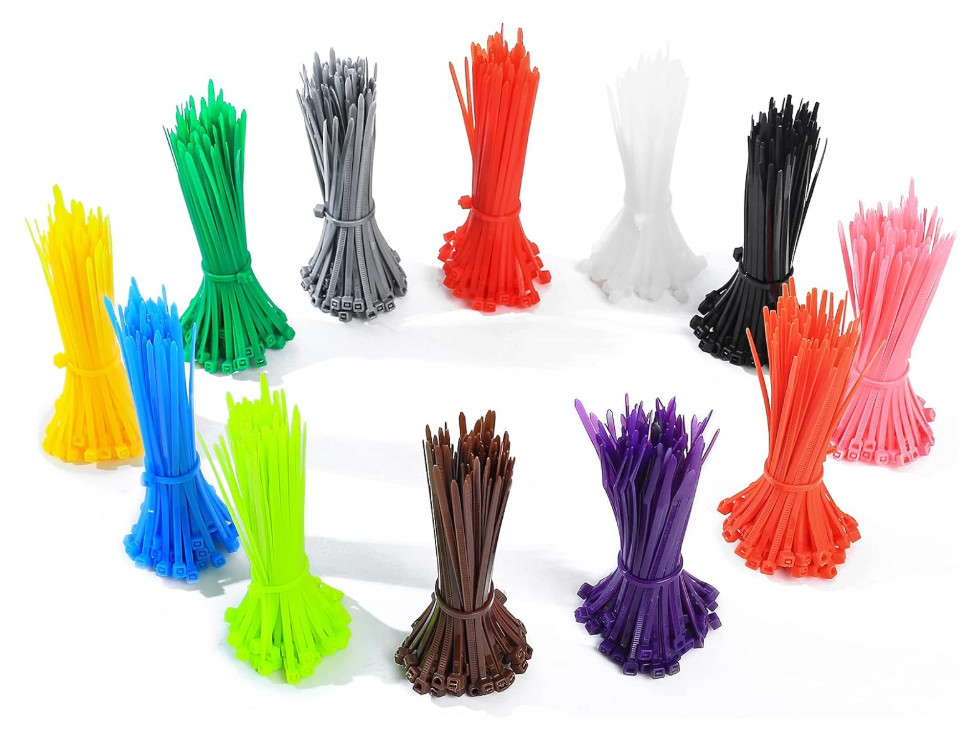 1200 Pcs Mixed Colored Zip Ties, 4 Inch Multicolor Self-Locking Nylon Cable Zip