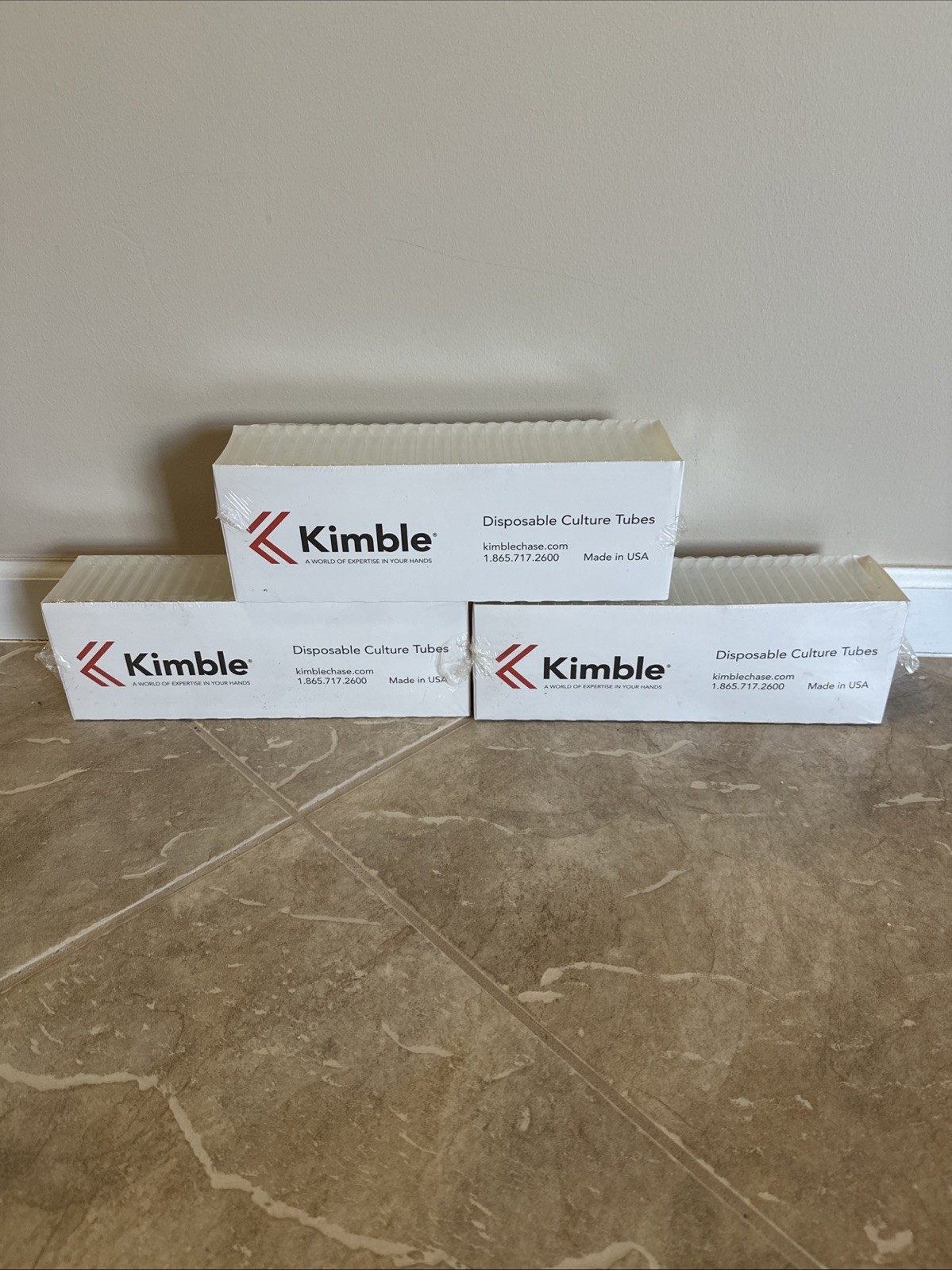 Lot of 750 Kimble Chase 73500-1275 Culture Tubes Borosilicate Glass 12x75mm