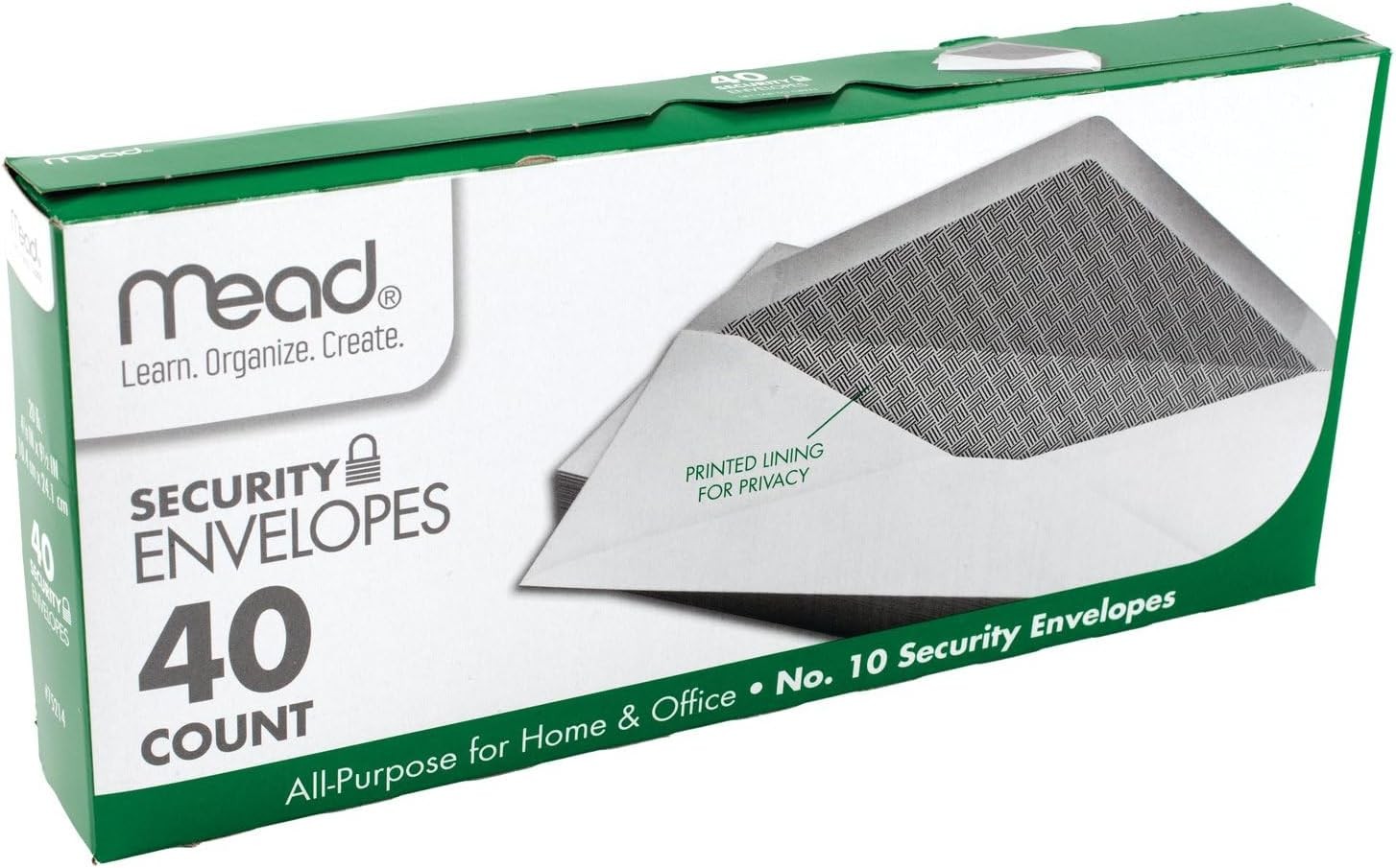 Mead #10 Envelopes, Letter Size, 4-1/8″ x 9-1/2″, Security Printed Lining for Pr