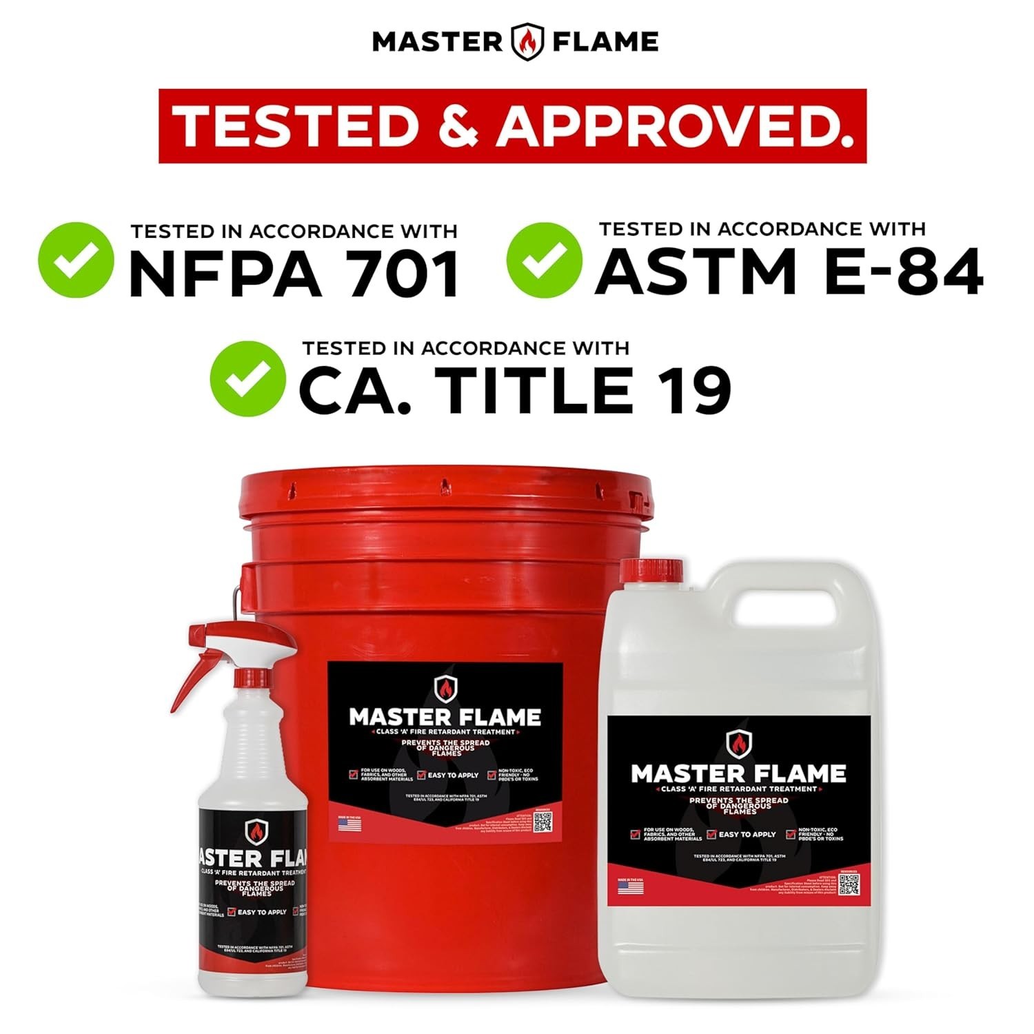 Flame Retardant Coating – 1 Gallon Master Flame Spray for Indoor and Outdoor Use