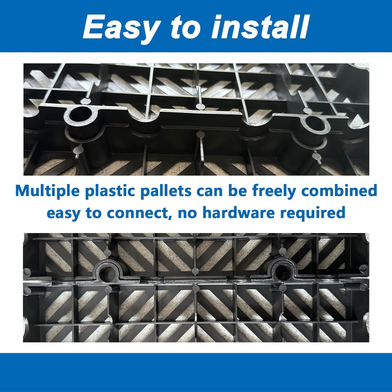 Lightweight Moisture-Proof Plastic Pallets for Indoor and Outdoor Use (6 Pcs)