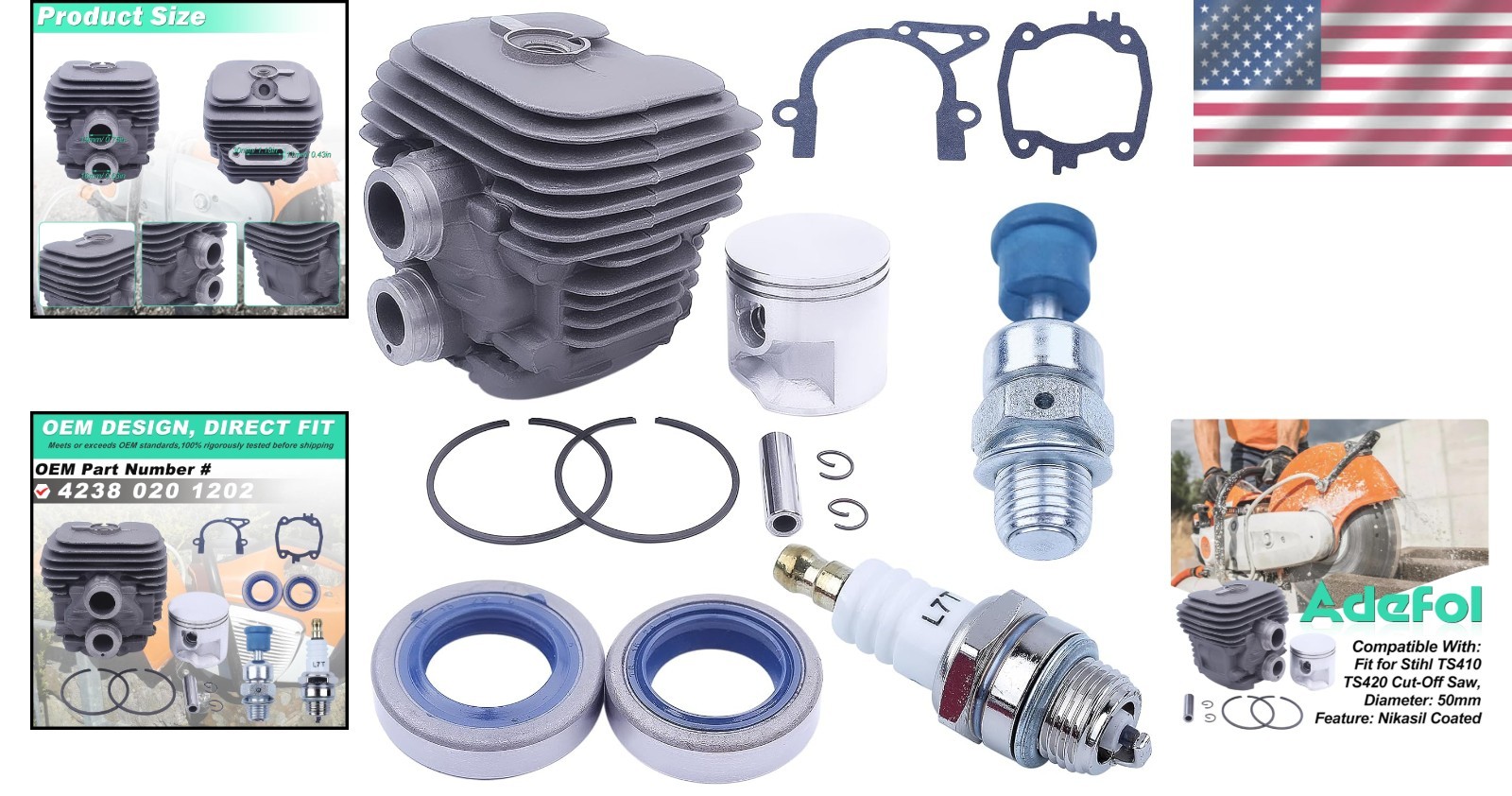 50mm Cylinder Piston Gasket Kit for Stihl TS410 & TS420 – Essential Replacement