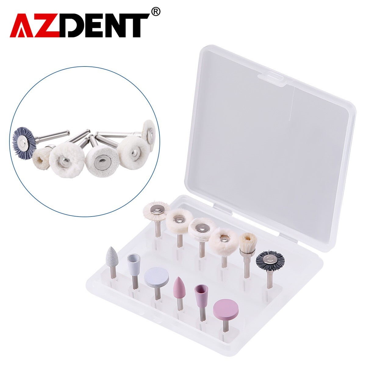 AZDENT Dental Composite Finishing Polishing Brushes Silicone Polishers RA 2.35mm