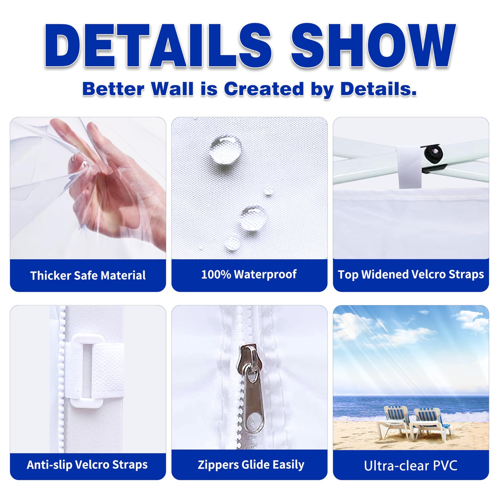 Scocanopy Clear Window Sidewall For 12X12 Canopy Frame 3 Pack Sunwalls Onlywhite