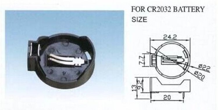 10x Battery holder, cr2025 or cr2032 cell Holder PCB mount USA
